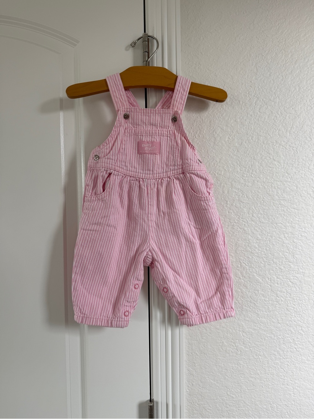 Vintage pink Striped Oshkosh Baby Overalls